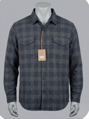 NEW ​Horn Legend Plaid Flannel Button Down Shirt with Elbow Patches